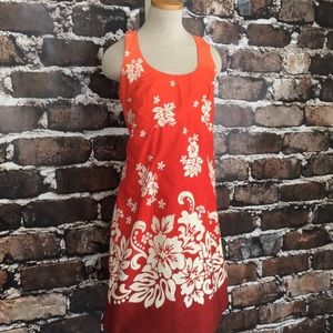 Hawaiian halter dress - red flower ombré